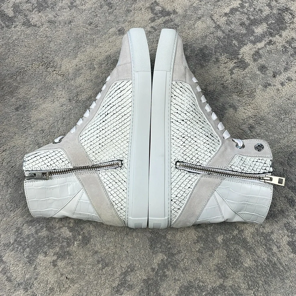 NIB Zadig & Voltaire High Flash Keith Leather High Top Sneakers White Sz 41